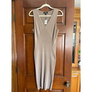 EXPRESS Ribbed knit bodycon midi dress M